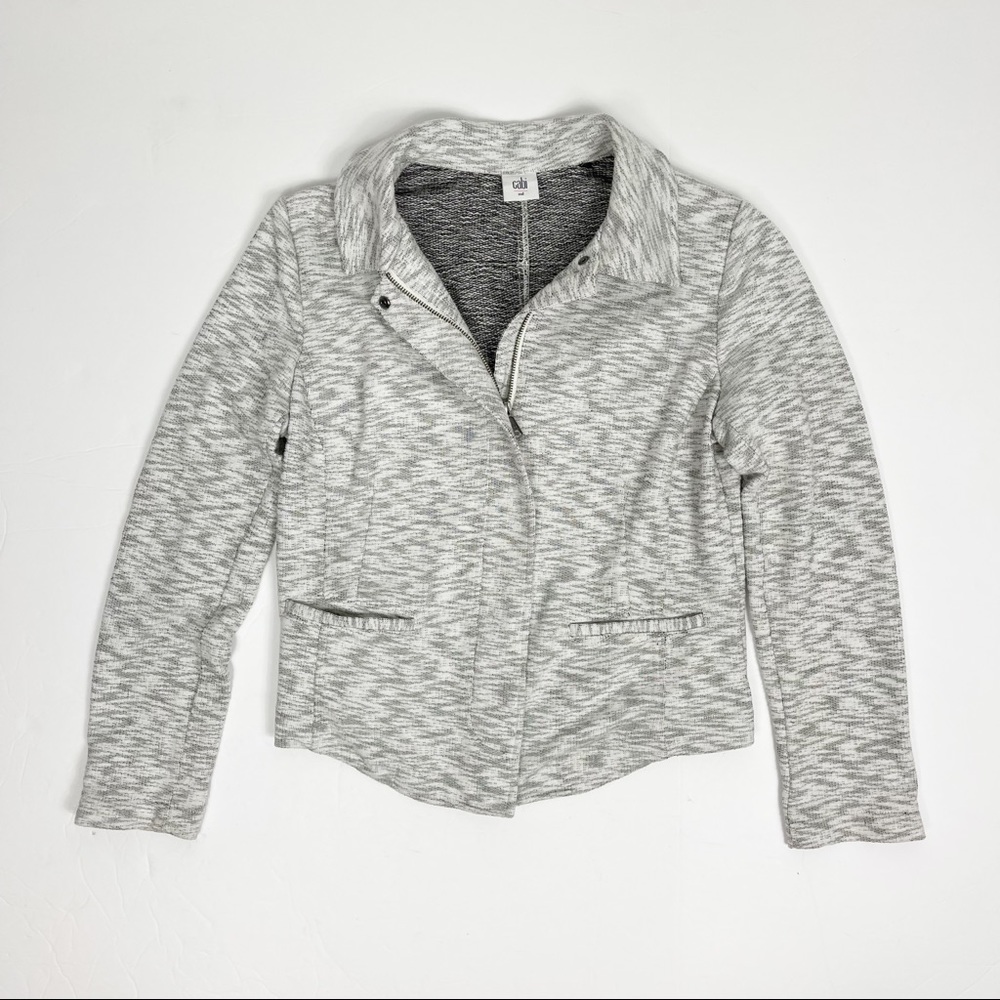 CAbi Neo Moto Grey spacedye Zip‎ Up Jacket 5102 Medium
